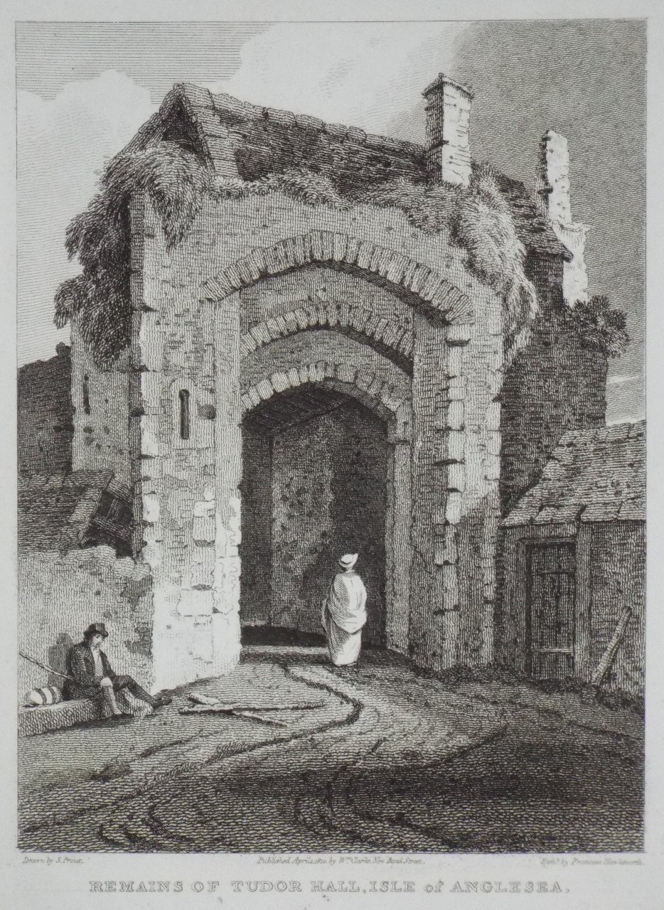 Print - Remains of Tudor Hall, Isle of Anglesea. - Hawksworth